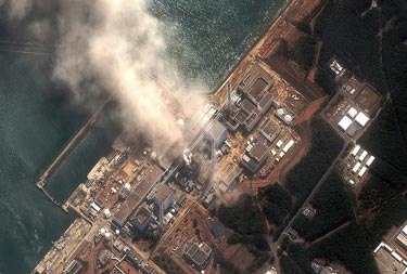 Fire at Fukushima Daiichi following earthquake and tsunami